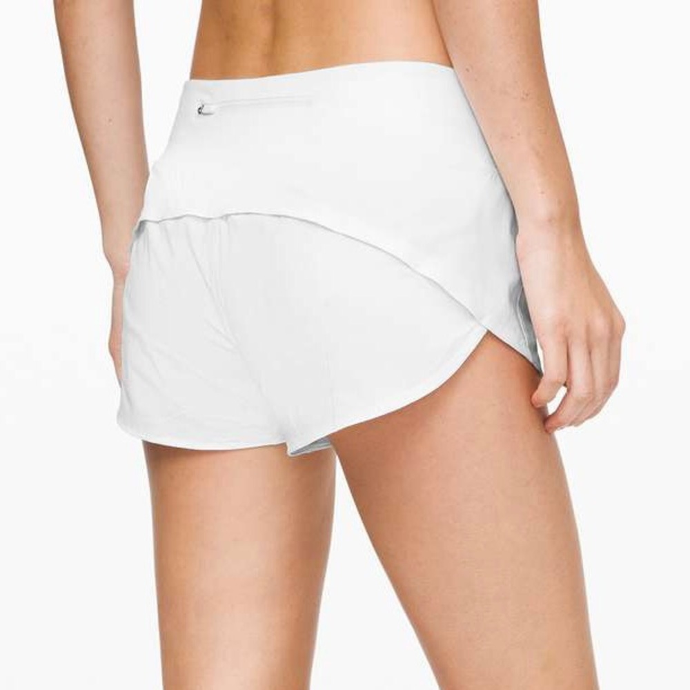 Lululemon White Speed Up Shorts - 2.5 inch